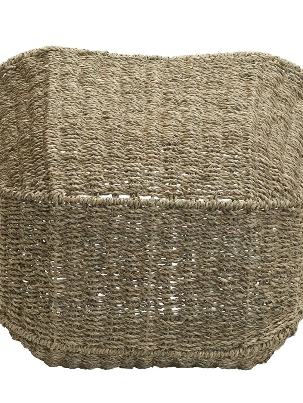 Household Essentials Brown Wicker Storage Basket W Handles Lge Natural Seagrass